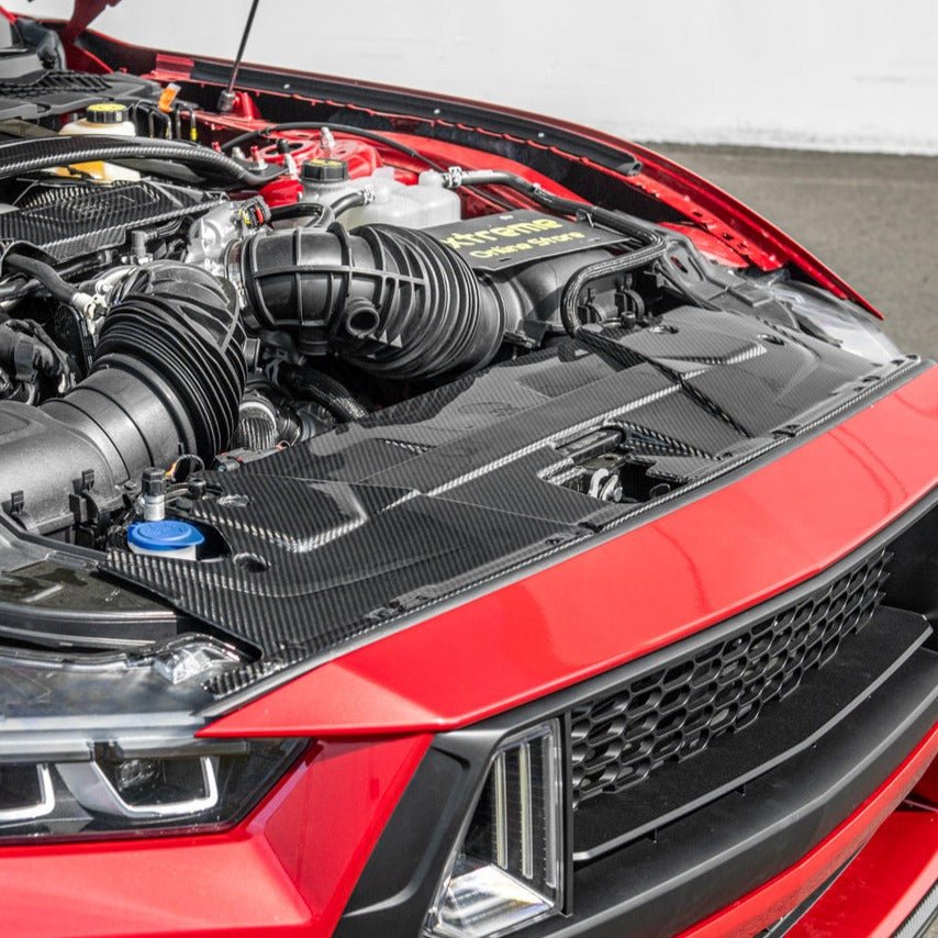 Direct Replacement Carbon Fiber Radiator Shroud for 2024+ Ford Mustang - Exotics Carbon Design