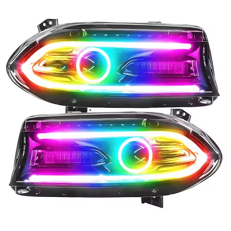 Dodge Charger (2015–2023) – RGB Colorful LED Headlights - Exotics Carbon Design