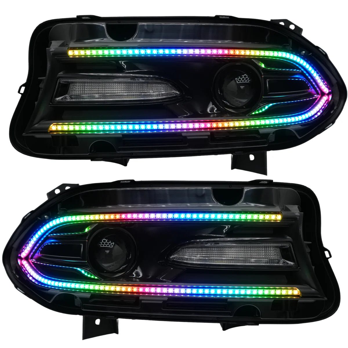 Dodge Charger (2015–2023) – RGB Colorful LED Headlights - Exotics Carbon Design