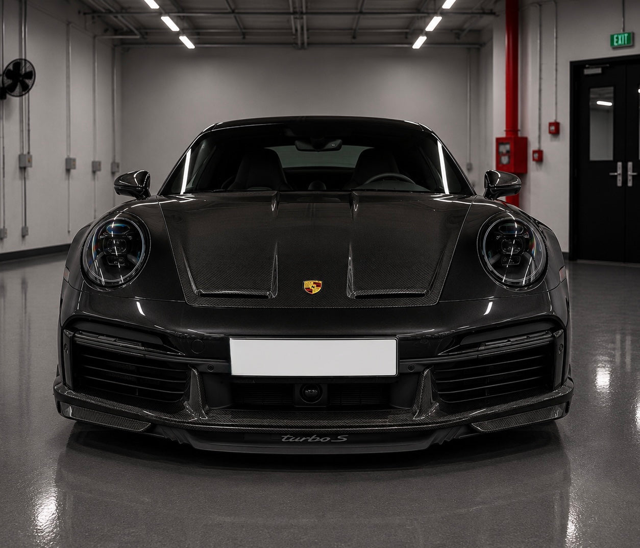 DRY CARBON FIBER FRONT LIP – Porsche 911 992 Turbo / Turbo S (2020–2025) - Exotics Carbon Design