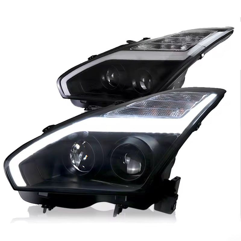 Dynamic Sequential LED Projector Headlights - 2009 - 2017 Nissan GT - R R35 Upgrade - Exotics Carbon Design