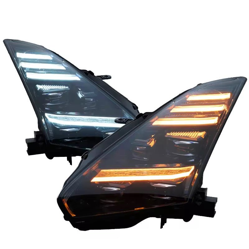 Dynamic Sequential LED Projector Headlights - Fits Nissan GT - R R35 2008 - 2023 - Exotics Carbon Design