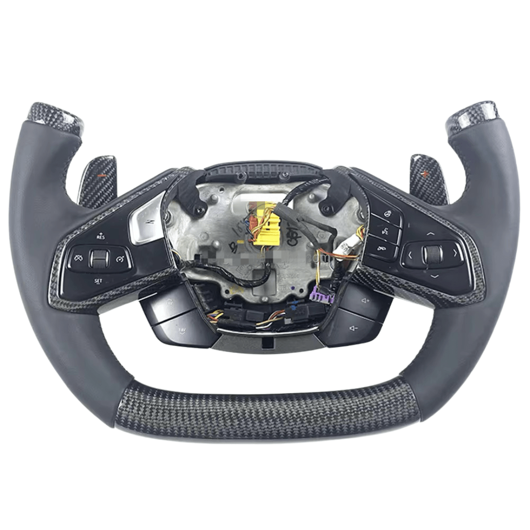 F1 Style Carbon Fiber & Leather Steering Wheel For Chevrolet Corvette C8 (2020–2024) - Exotics Carbon Design