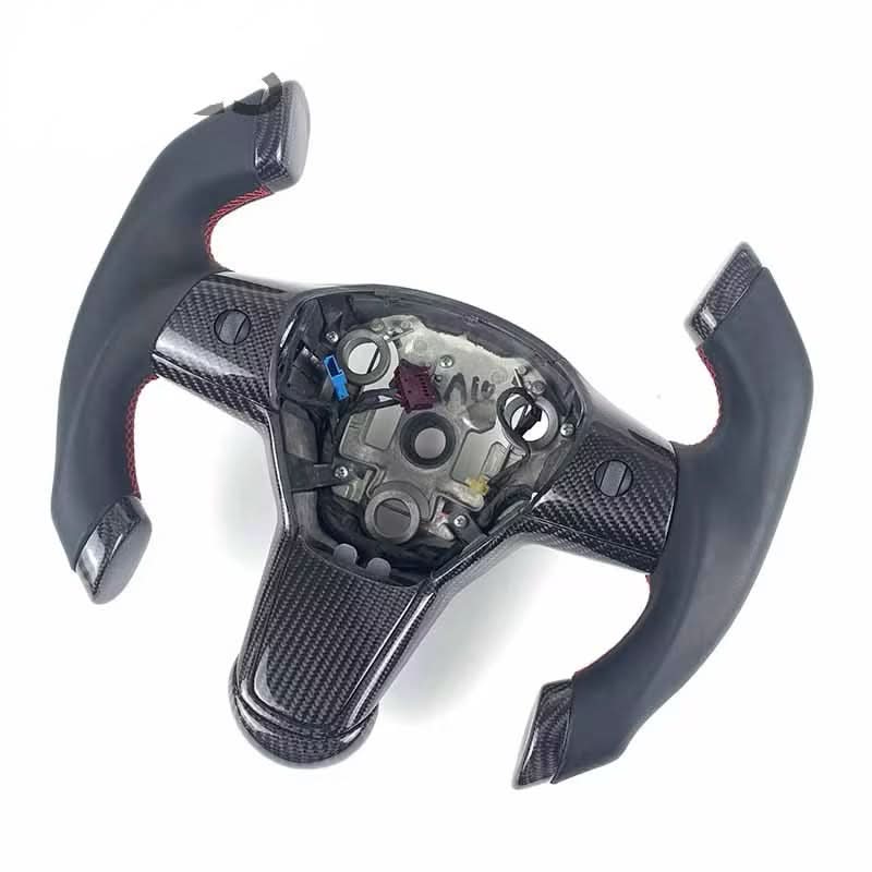 F1 - Style Carbon Fiber & Leather Steering Wheel – Tesla Model Y / Model 3 (2017 - 2023) - Exotics Carbon Design