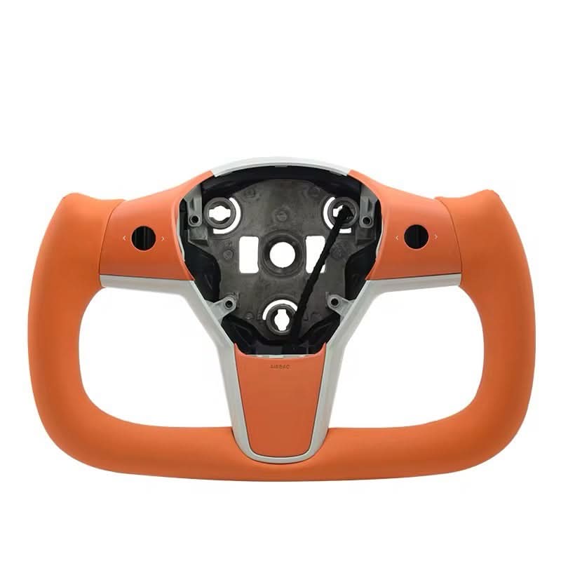F1 - Style Orange Steering Wheel Performance Upgrade – Tesla Model 3/Y (2017–2023) - Exotics Carbon Design