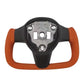 F1 - Style Orange Steering Wheel Performance Upgrade – Tesla Model 3/Y (2017–2023) - Exotics Carbon Design