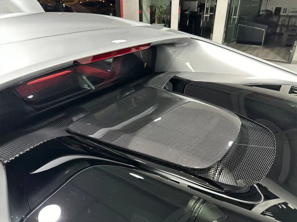 Ferrari 296 GTB Carbon Fiber Rear Engine Hood Trim - Exotics Carbon Design