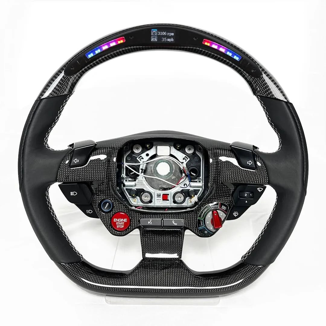 Ferrari 488 / 458 Carbon Fiber LED Steering Wheel – New Style Direct Mount - Exotics Carbon Design