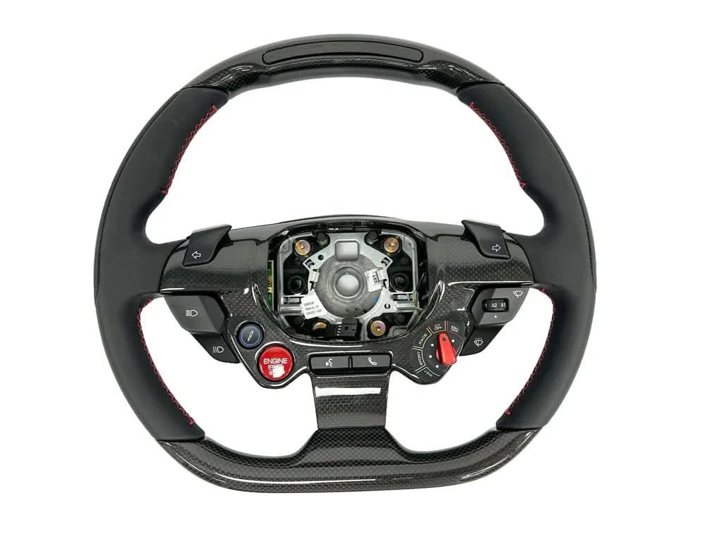 Ferrari 488 / 458 Carbon Fiber LED Steering Wheel – New Style Direct Mount - Exotics Carbon Design