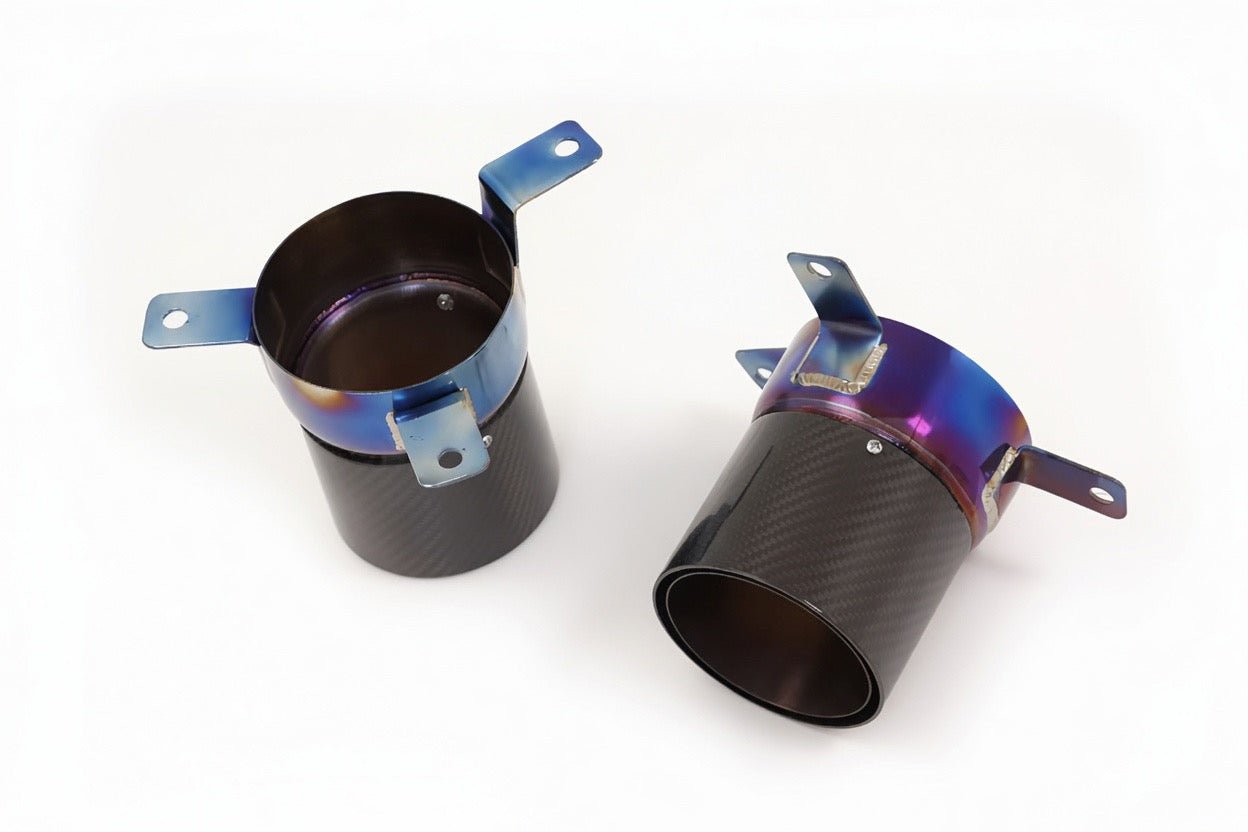 Ferrari F8 Tributo Carbon Fiber Burnt Titanium Exhaust Tips - Exotics Carbon Design