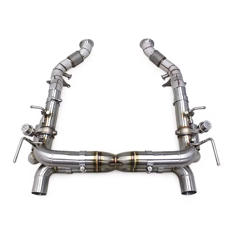 Ferrari F8 Tributo - Exotic Design Stainless Steel Rear Exhaust System - Exotics Carbon Design