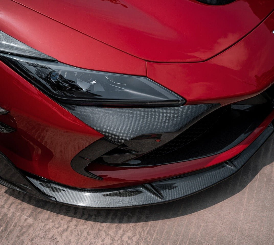 Ferrari F8 Tributo / Spider Carbon Fiber Headlight Vent Trim - Exotics Carbon Design