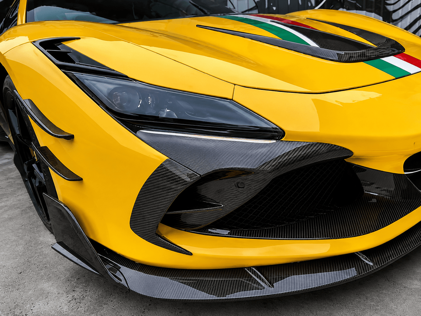 Ferrari F8 Tributo / Spider Carbon Fiber Headlight Vent Trim - Exotics Carbon Design