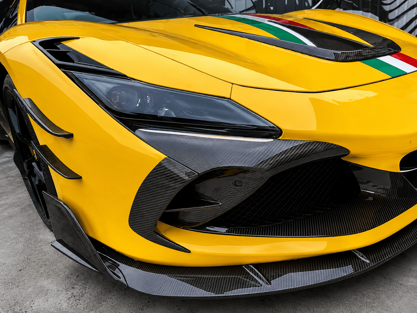 Ferrari F8 Tributo / Spider Carbon Fiber Headlight Vent Trim - Exotics Carbon Design