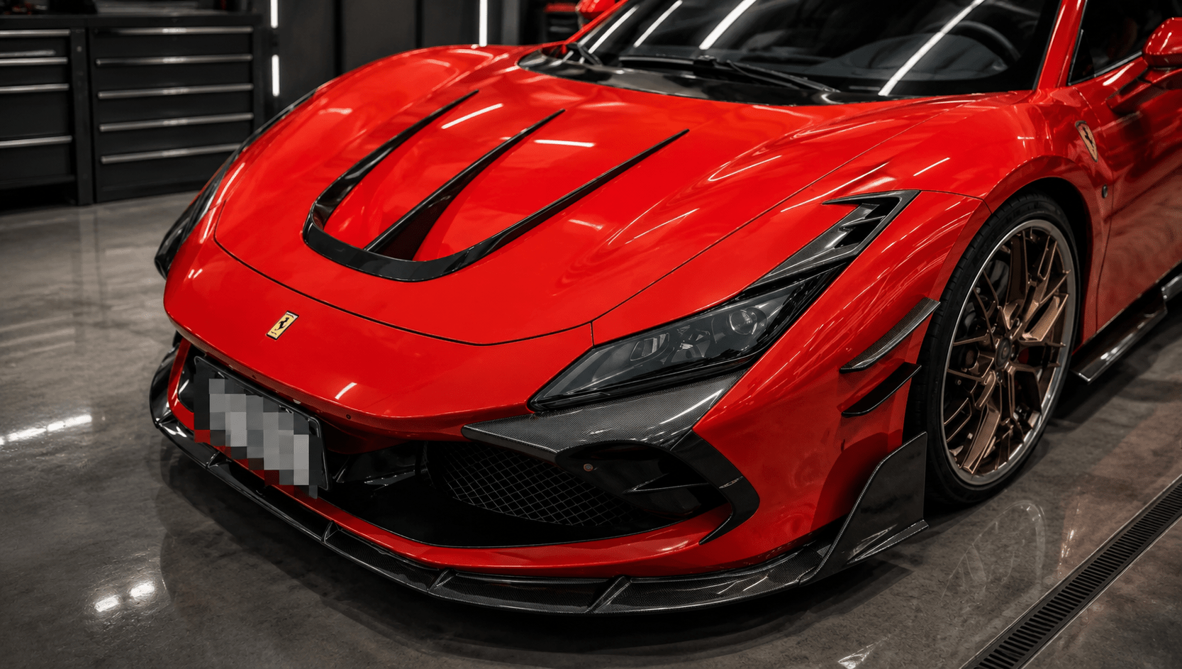 Ferrari F8 Tributo / Spider Forged Carbon Front Engine Air Vent - Exotics Carbon Design