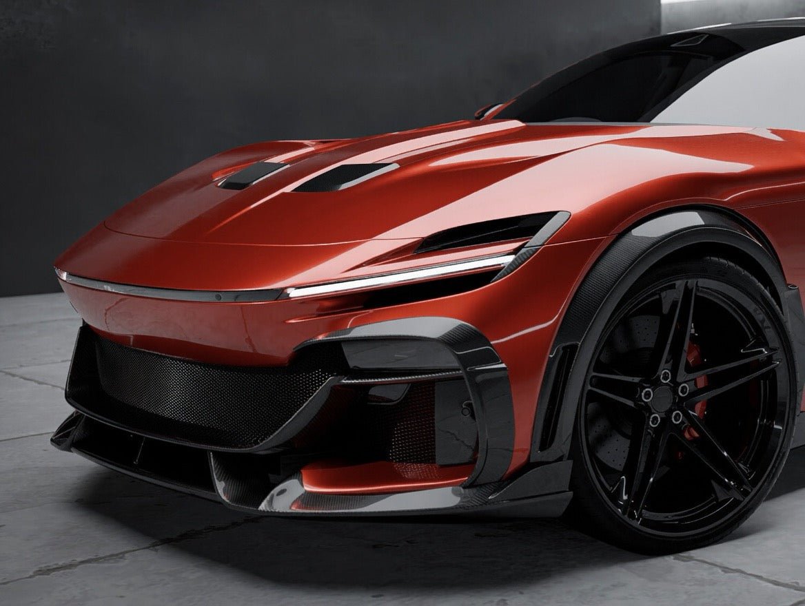 Ferrari Purosangue Carbon Fiber Front Bumper Trim - Exotics Carbon Design