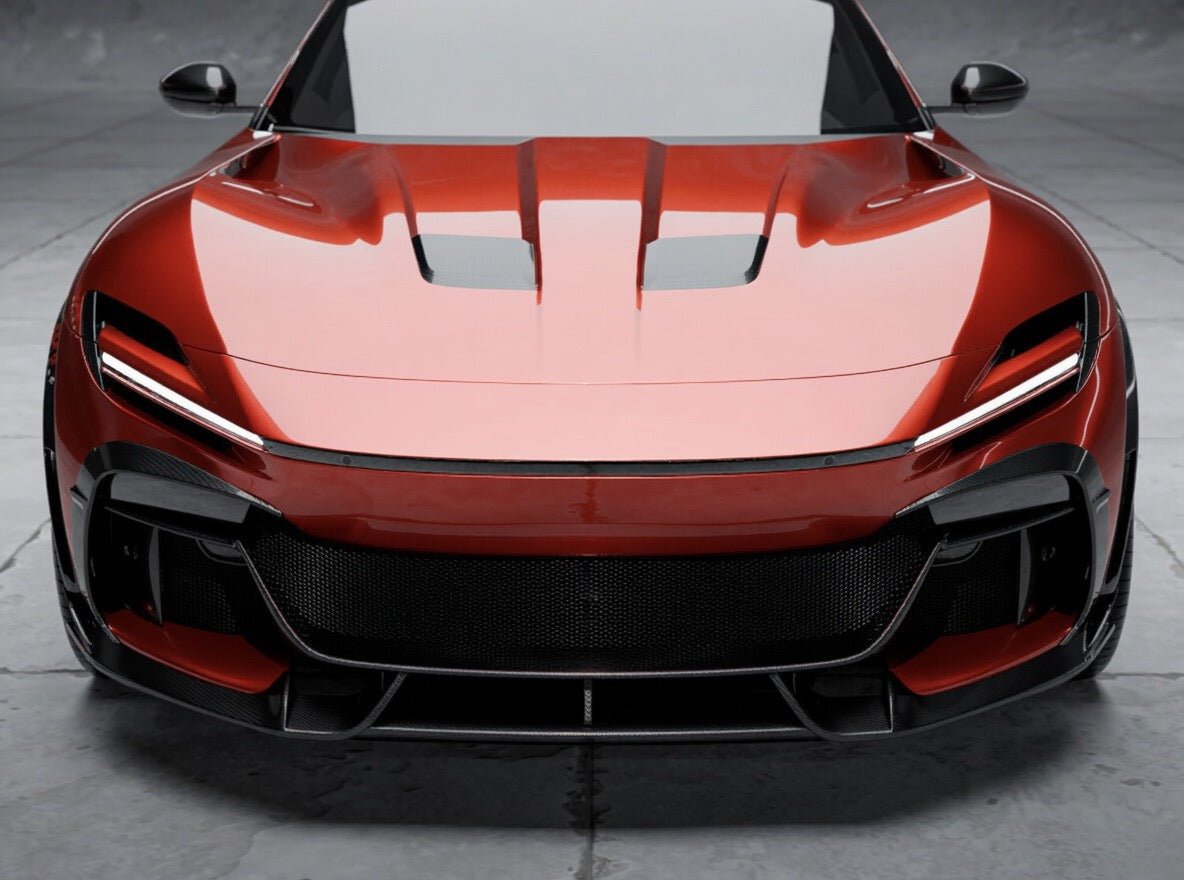 Ferrari Purosangue Carbon Fiber Front Bumper Trim - Exotics Carbon Design