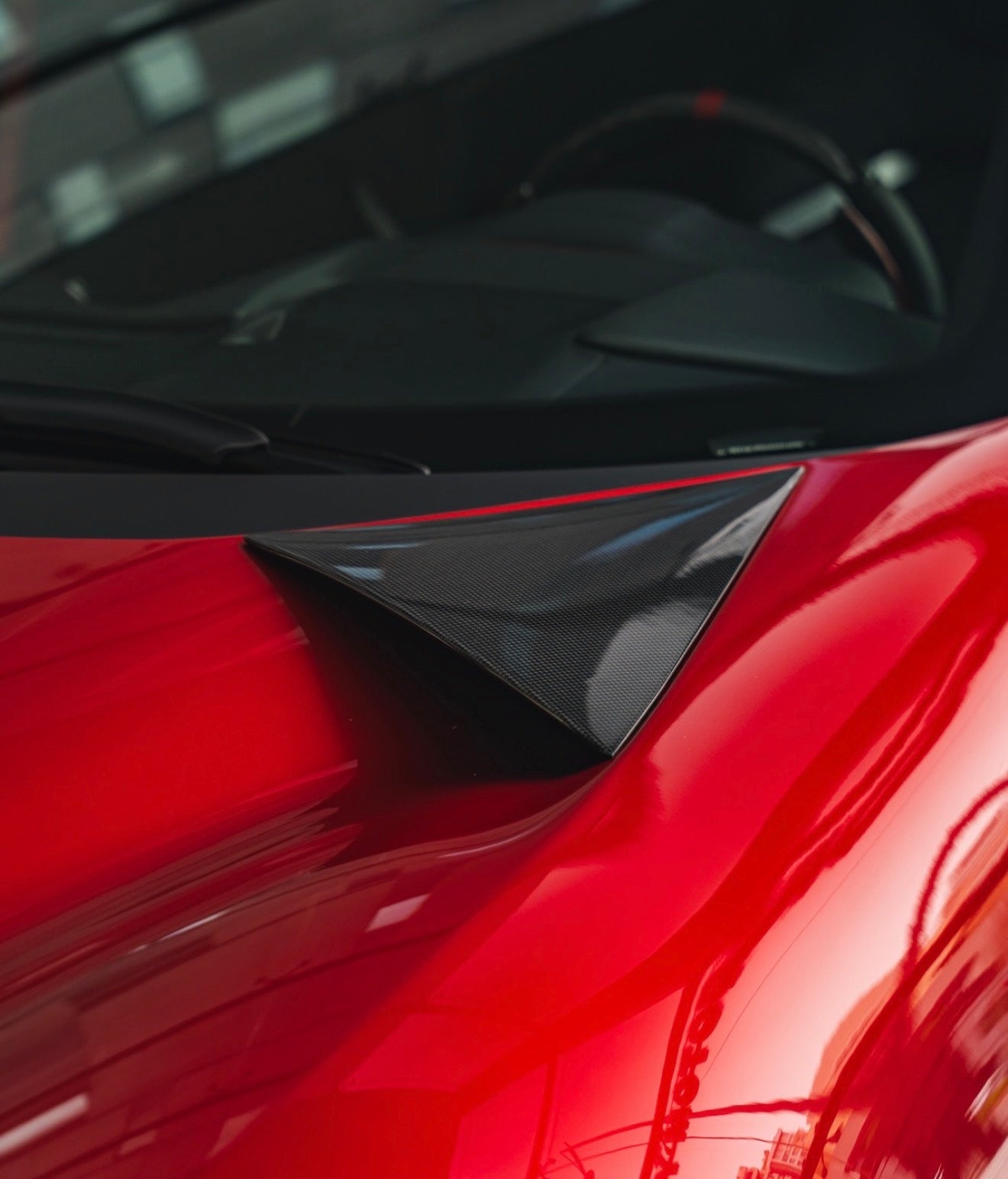 Ferrari Purosangue Carbon Fiber Front Hood Vent Trim - Exotics Carbon Design