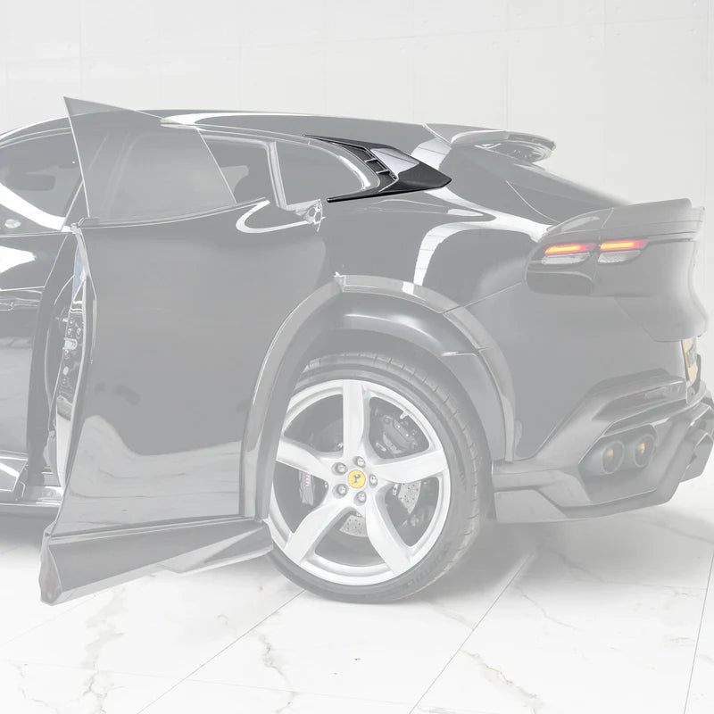 Ferrari Purosangue IMP Style Carbon Fiber Rear Quarter Window Scoops - Exotics Carbon Design