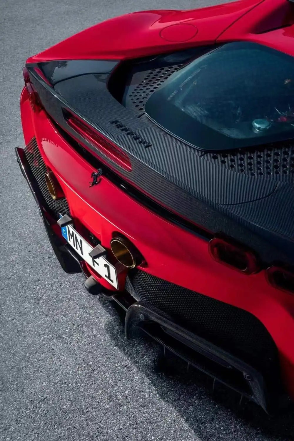Ferrari SF90 - Carbon Fiber Rear Trunk Spoiler - Exotics Carbon Design