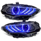 Ford Mustang (2018–2023) – RGB DRL ColorSHIFT LED Headlights w/ Sequential Turn Signal - Exotics Carbon Design