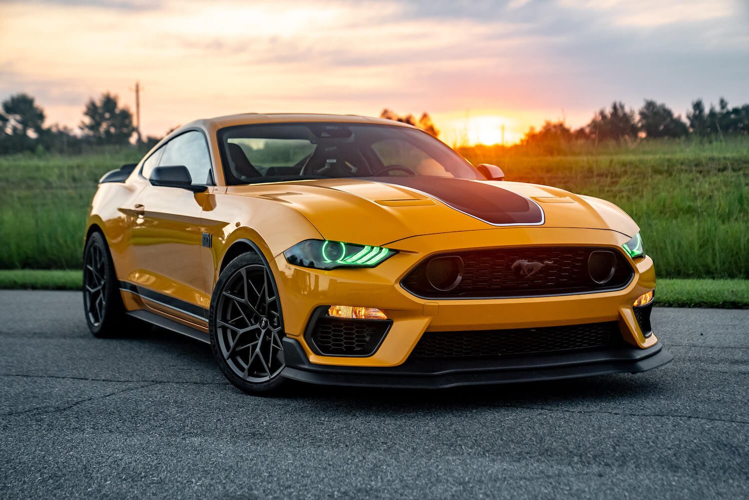 Ford Mustang (2018–2023) – RGB DRL ColorSHIFT LED Headlights w/ Sequential Turn Signal - Exotics Carbon Design