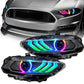 Ford Mustang (2018–2023) – RGB DRL ColorSHIFT LED Headlights w/ Sequential Turn Signal - Exotics Carbon Design