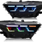 Ford Mustang S550 (2015–2017) – Colorful RGB Front Headlight Assembly w/ Triple Beam Lens - Exotics Carbon Design