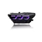 Ford Mustang S550 (2015–2017) – Colorful RGB Front Headlight Assembly w/ Triple Beam Lens - Exotics Carbon Design