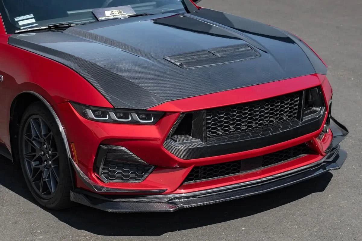 Ford Mustang S650 (2024–2025) – Carbon Fiber Performance Front Lower Lip Splitter - Exotics Carbon Design