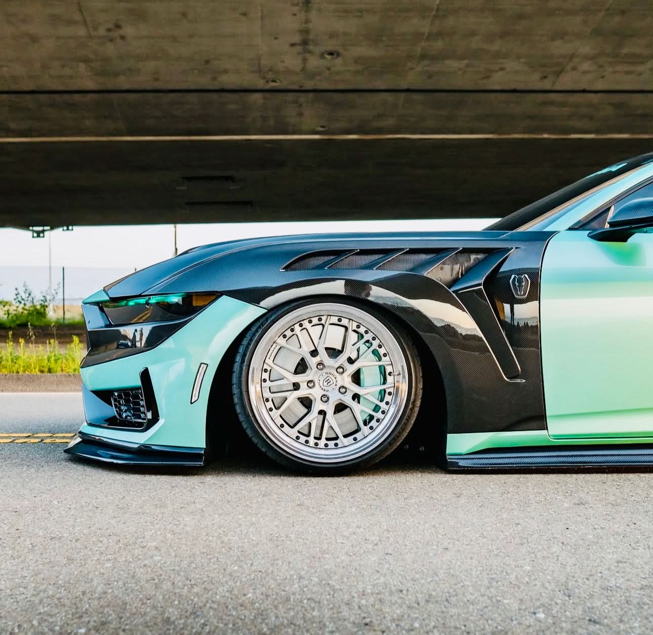 Ford Mustang S650 – GTD Style Carbon Fiber Vented Fenders - Exotics Carbon Design