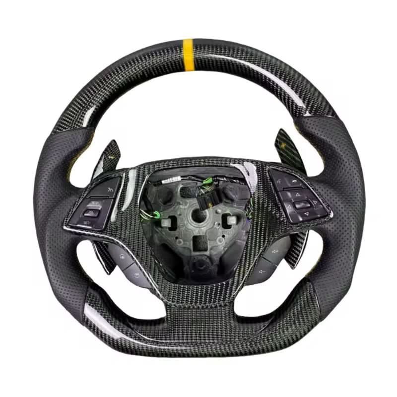 Full Carbon Fiber Perforated Leather Grips Steering Wheel - Chevrolet Camaro (2016–2024) - Exotics Carbon Design