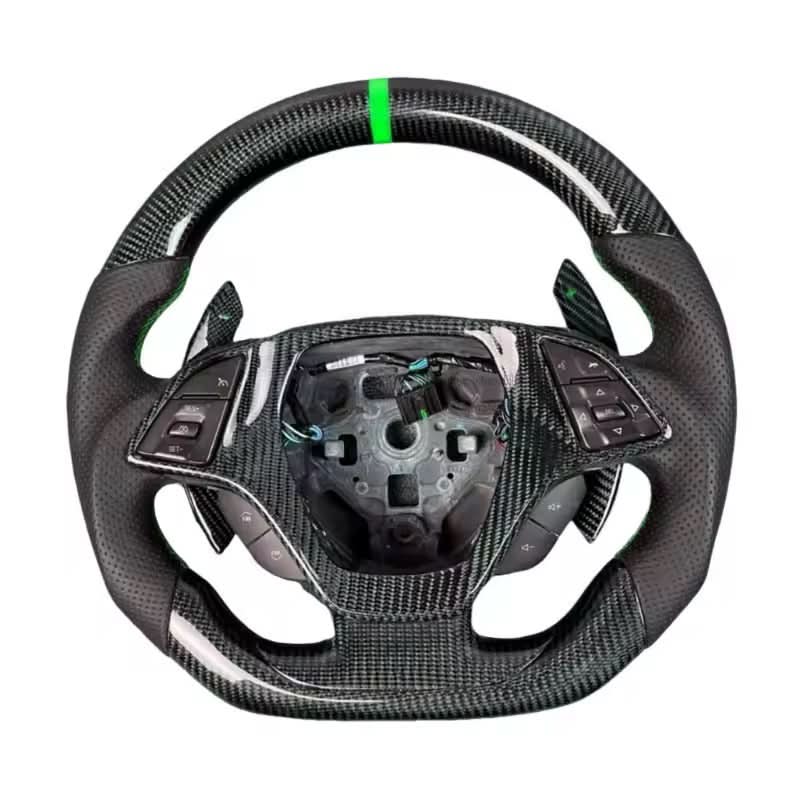 Full Carbon Fiber Perforated Leather Grips Steering Wheel - Chevrolet Camaro (2016–2024) - Exotics Carbon Design