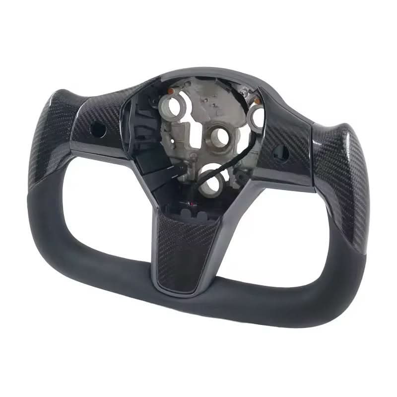 Full Carbon Fiber Race - Style Steering Wheel – Tesla Model Y (2021–2024) - Exotics Carbon Design