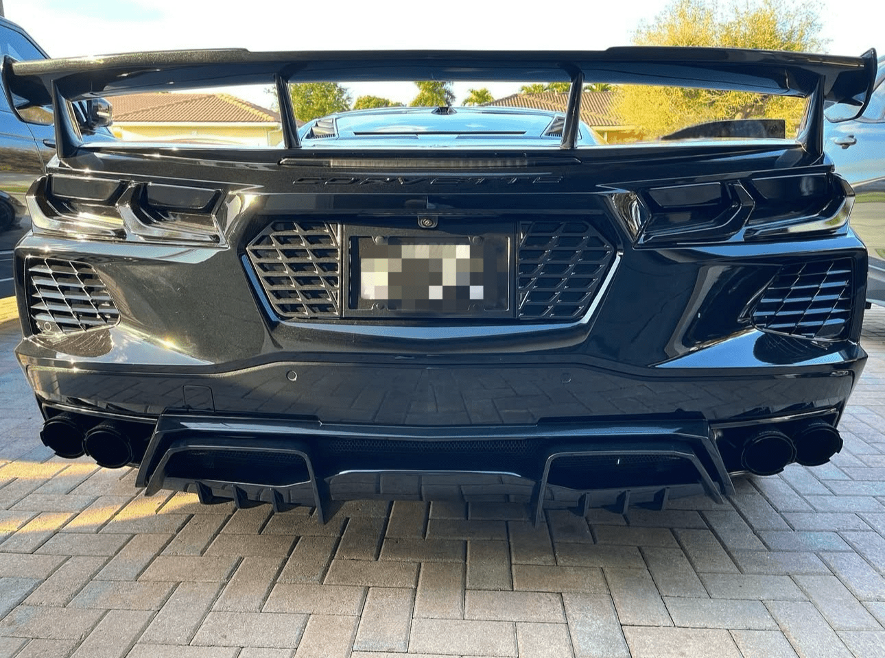 Gloss Black Rear Diffuser – Chevrolet Corvette C8 (2020–2024) - Exotics Carbon Design