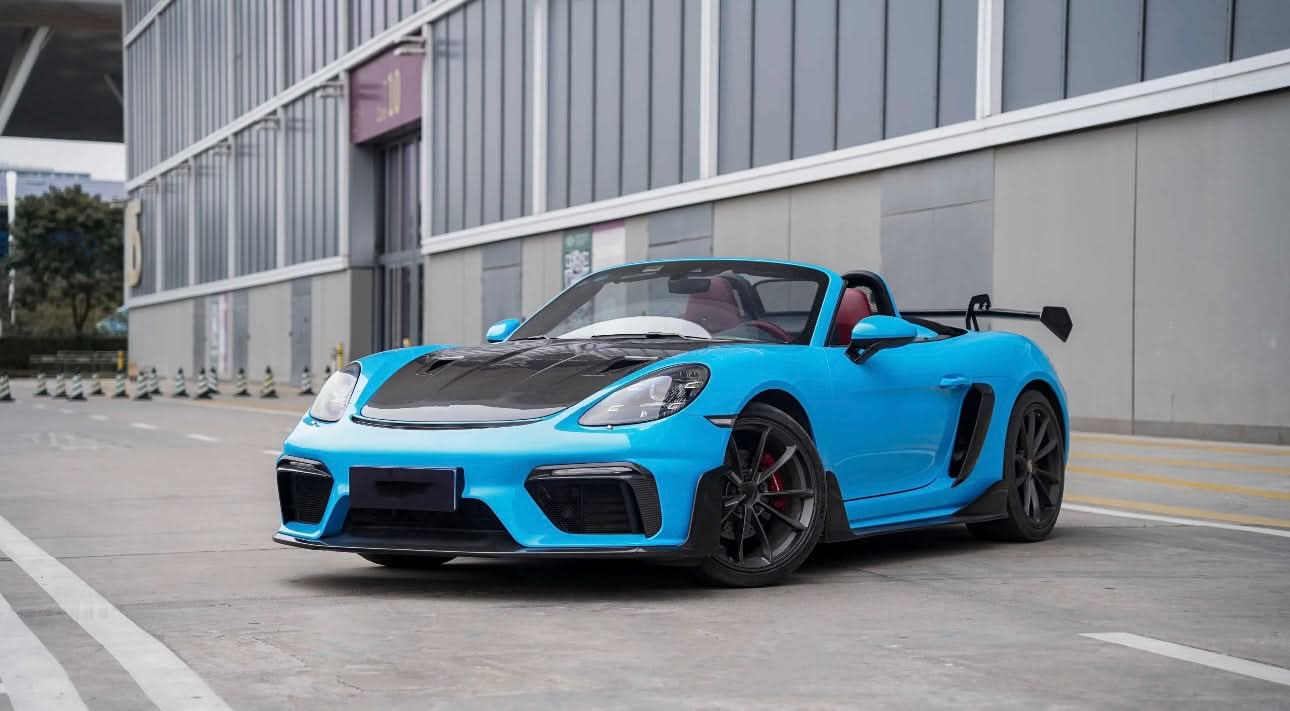 GT Style Carbon Fiber Front Hood – Porsche 718 Cayman/Boxster (2016–2023) - Exotics Carbon Design