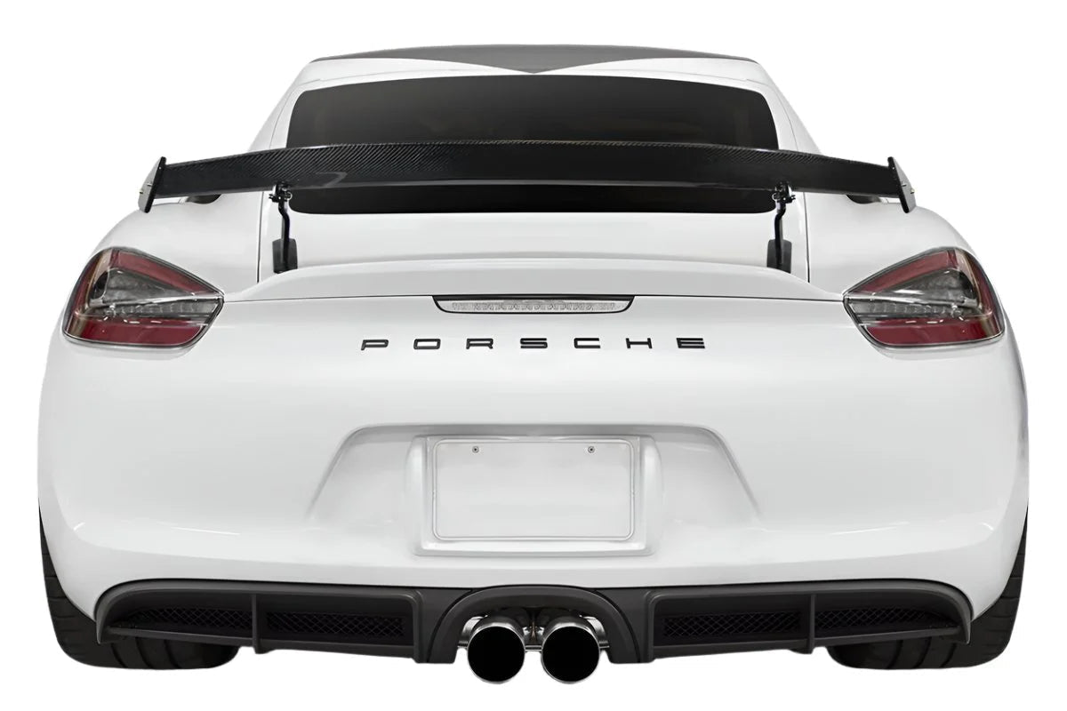 GT4 Style Carbon Fiber Rear Wing – Porsche 718 Boxster/Cayman (2017–2024) - Exotics Carbon Design