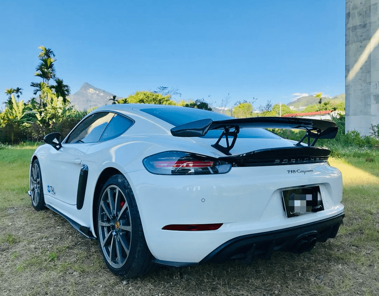 GT4 Style Carbon Fiber Rear Wing – Porsche 718 Boxster/Cayman (2017–2024) - Exotics Carbon Design