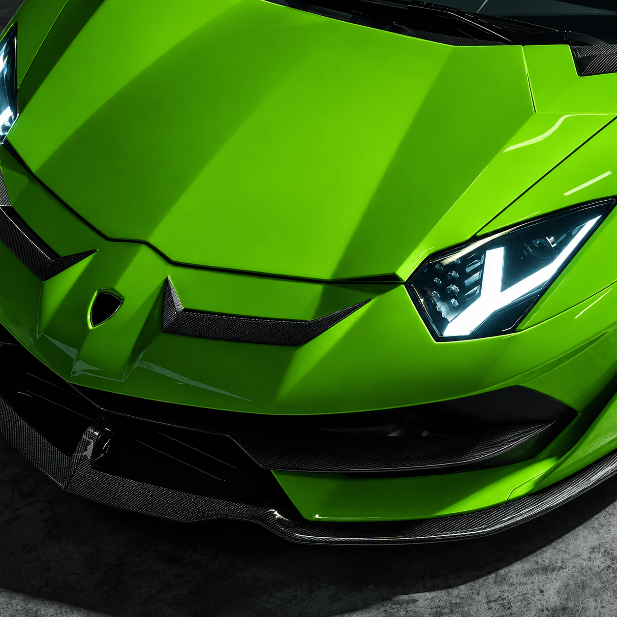 Lamborghini Aventador SVJ Carbon Fiber Front Bumper Vent Trim - Exotics Carbon Design