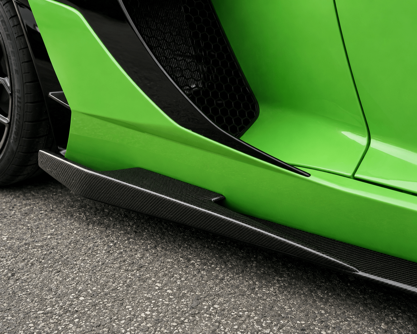 Lamborghini Aventador SVJ NVC Style Carbon Fiber Side Skirt Add-Ons - Exotics Carbon Design