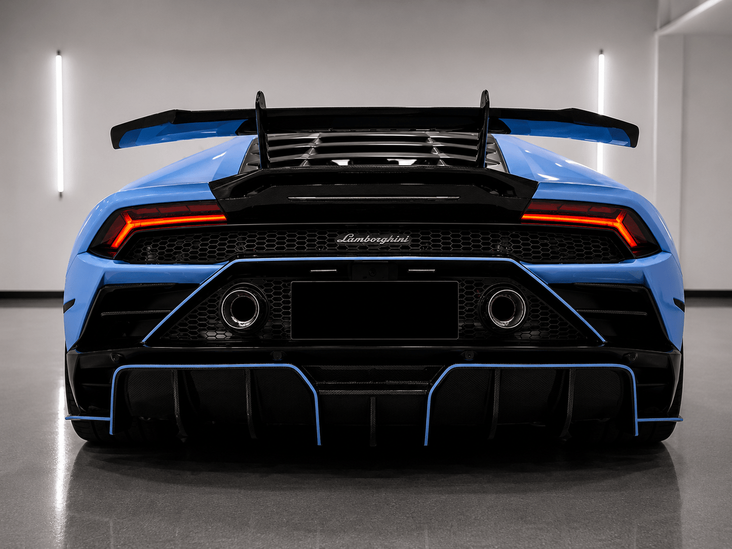 Lamborghini Huracan EVO Carbon Fiber Swan Neck Wing - Exotics Carbon Design