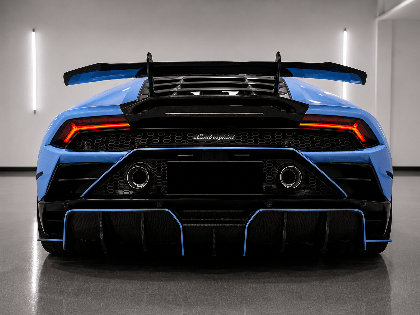 Lamborghini Huracan EVO Carbon Fiber Swan Neck Wing - Exotics Carbon Design