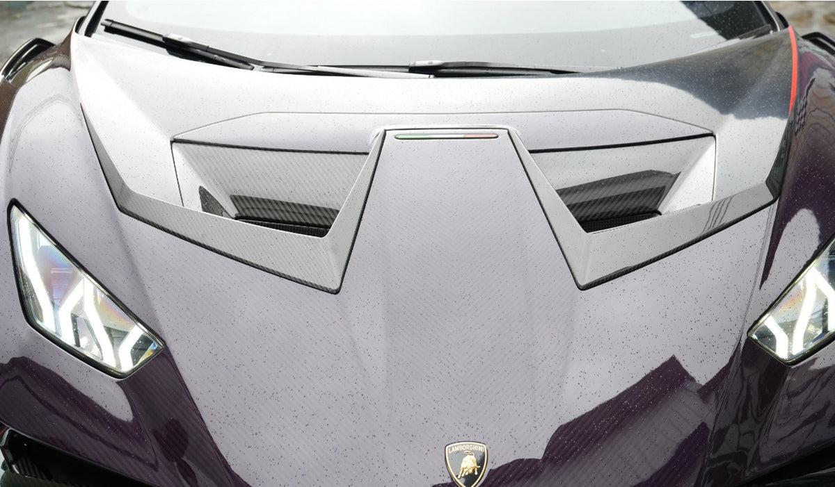 Lamborghini Huracan STO Outer Carbon Fiber Hood Trim - Exotics Carbon Design