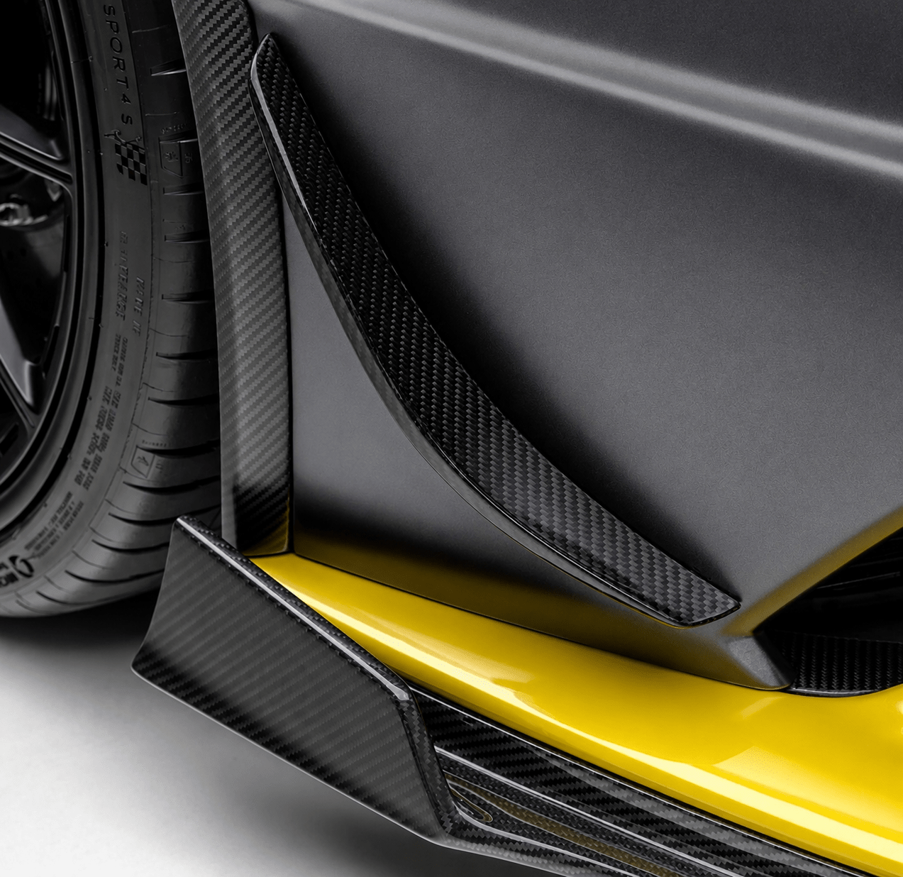 Lamborghini Huracán STO V-Style Carbon Fiber Front Canards - Exotics Carbon Design