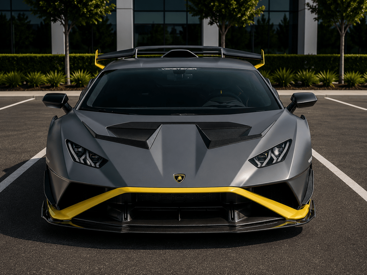 Lamborghini Huracán STO V-Style Carbon Fiber Front Lip - Exotics Carbon Design
