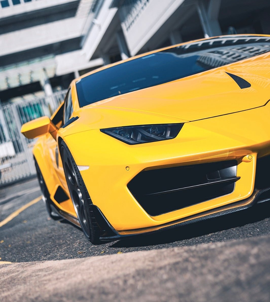 Lamborghini Huracan V Style Carbon Fiber Front Lip - Exotics Carbon Design