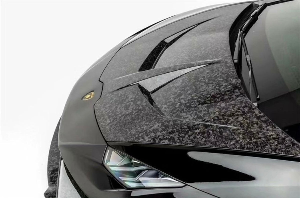 Lamborghini Huracan V Style Vented Carbon Fiber Hood - Exotics Carbon Design