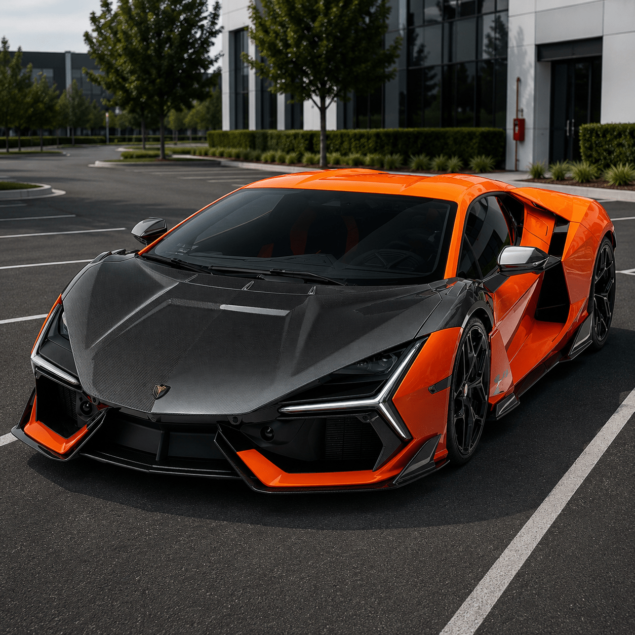 Lamborghini Revuelto Carbon Fiber Front Splitters - Exotics Carbon Design
