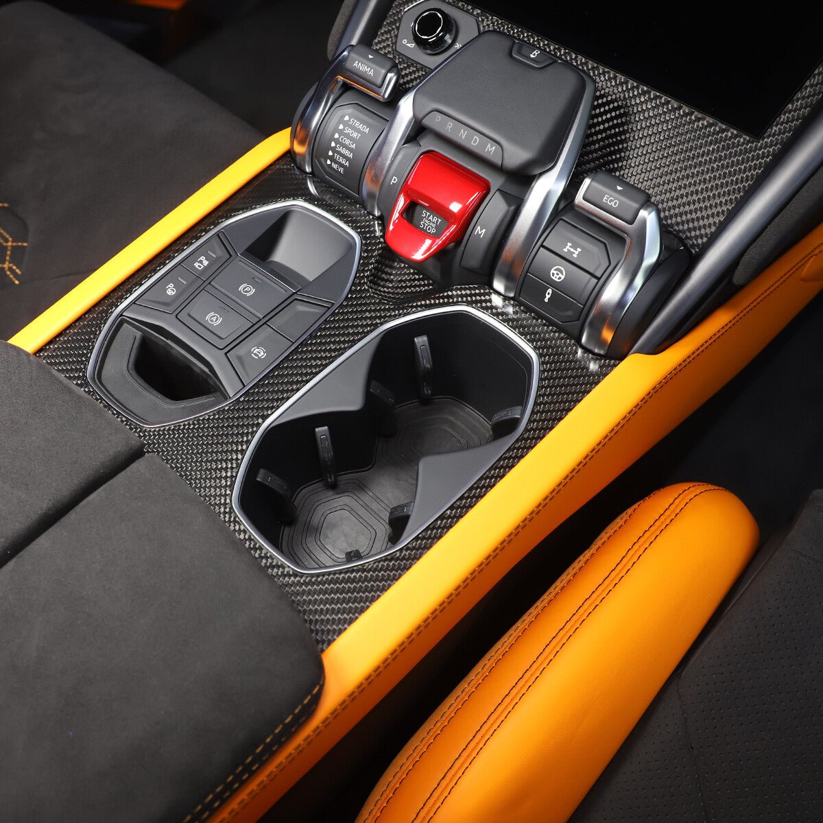 Lamborghini Urus Carbon Fiber Cup Holder Trim - Exotics Carbon Design