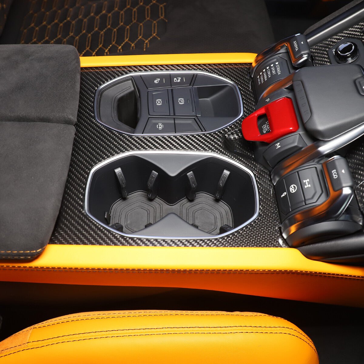 Lamborghini Urus Carbon Fiber Cup Holder Trim - Exotics Carbon Design